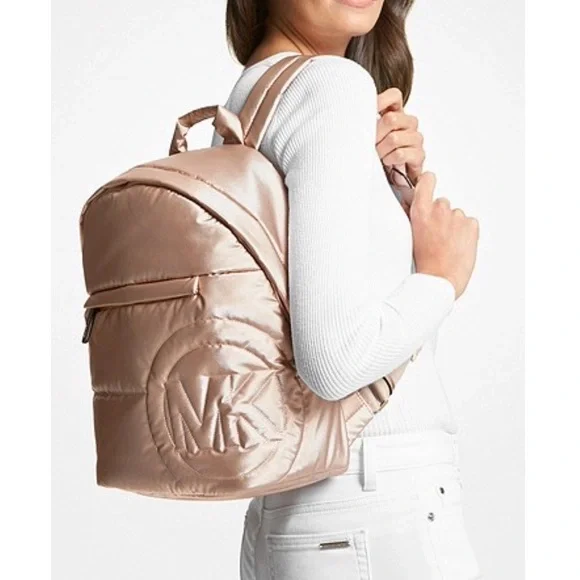 Michael Kors Rae Medium Quilted Golden Backpack - Picture 1 of 9